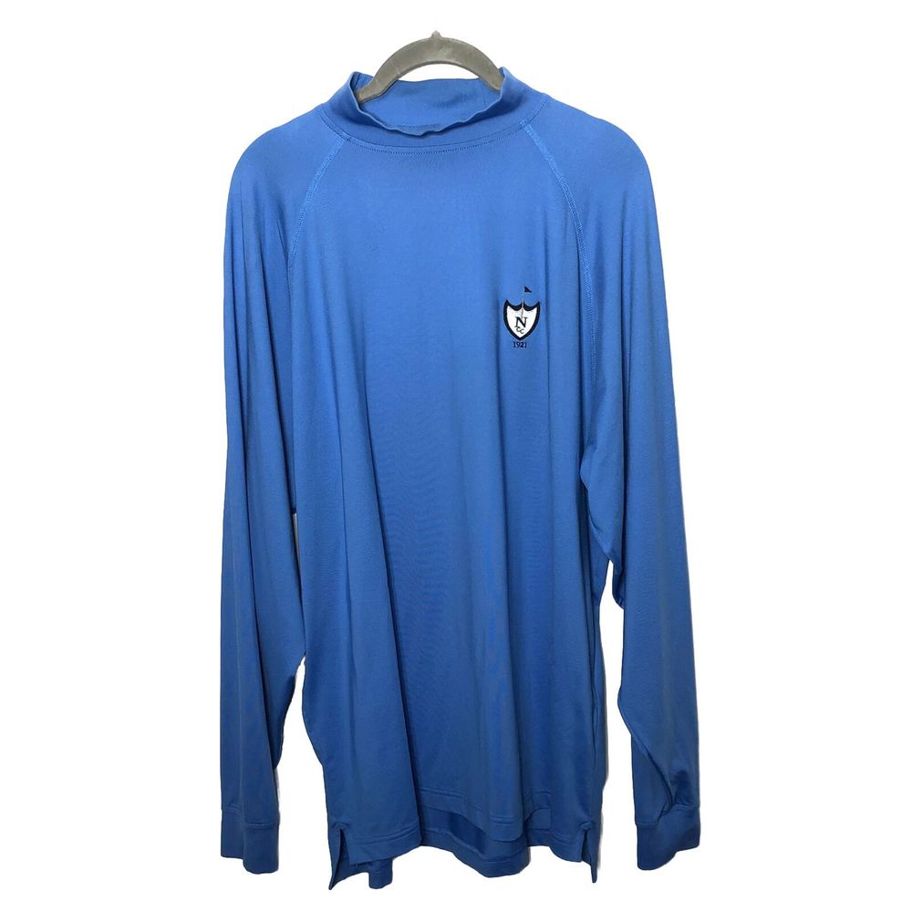 FootJoy Shirt Men's M Blue Base Layer Long Sleeve Golf Mock Neck Stretch